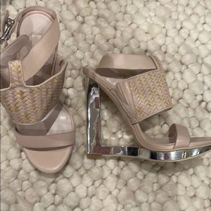 Chic and Sexy BCBG Wedges - cutout silver heel